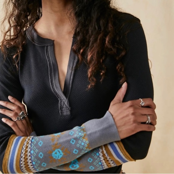 Free People Tops - Free People Mikah Layering Cuff Black Combo